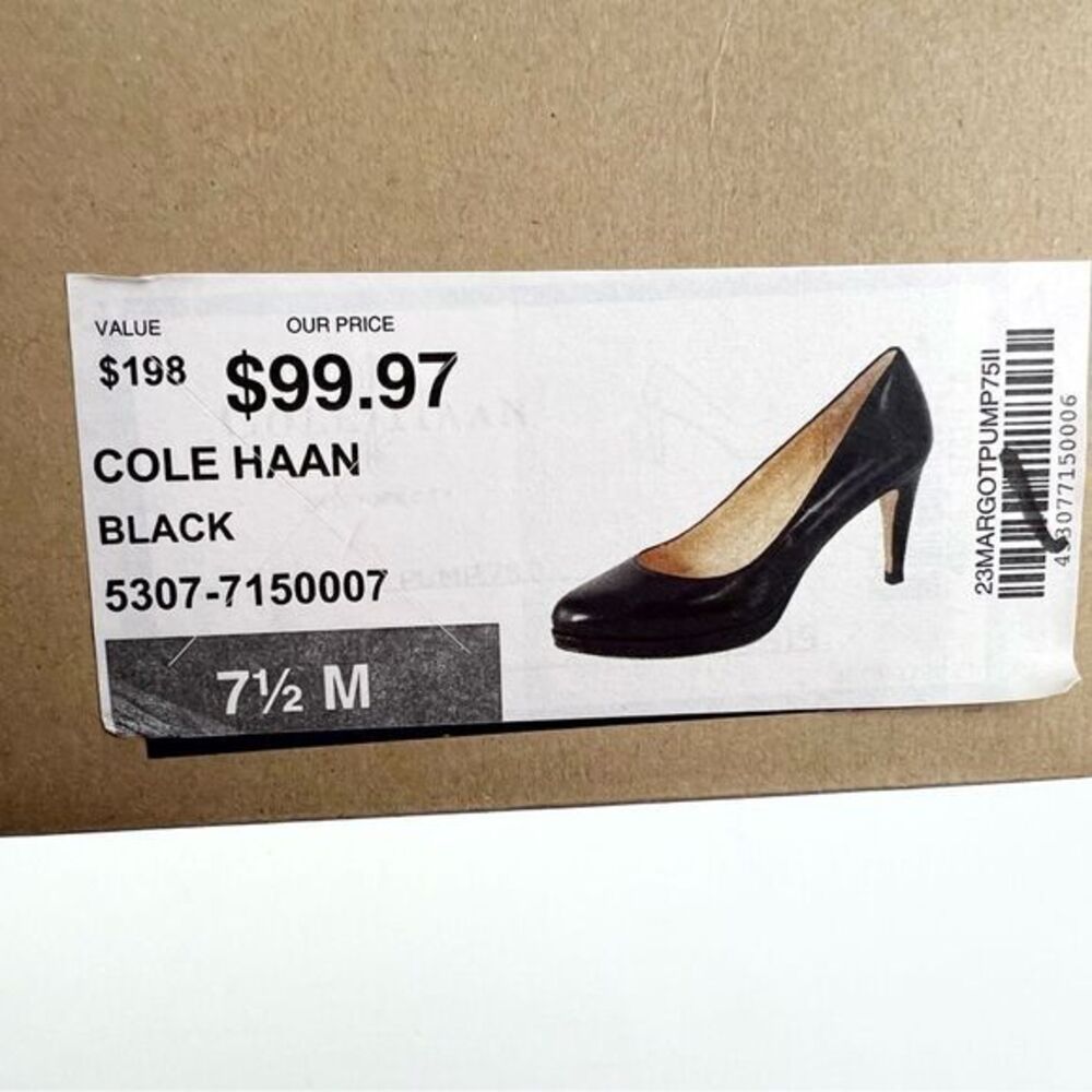 Cole Haan Margot Black Leather Pumps Heels Size 7.5 - Picture 11 of 11